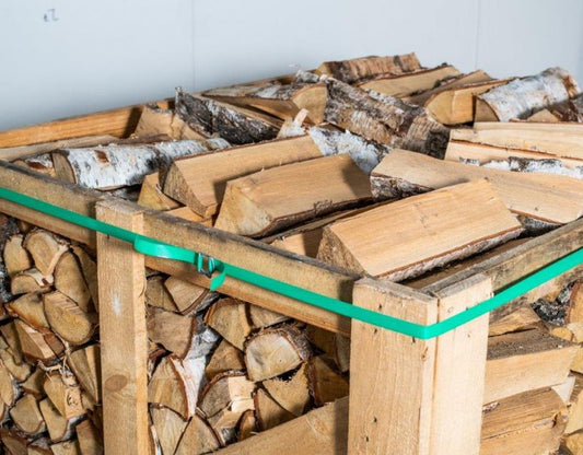 Birken-Brennholz 33 cm kammergetrocknet – 2 RM Palette (ca. 2,9 SRM, 855 kg)