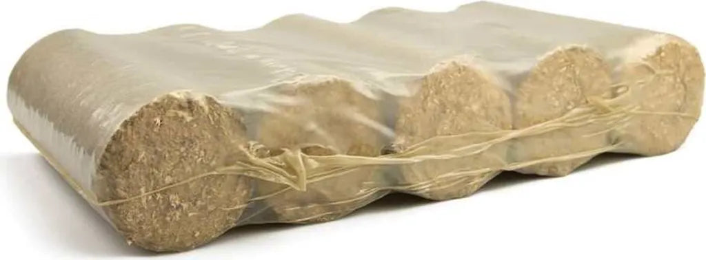 Premium Hartholzbriketts rund NESTRO Palette 480 kg – 48 Packungen à 10 kg