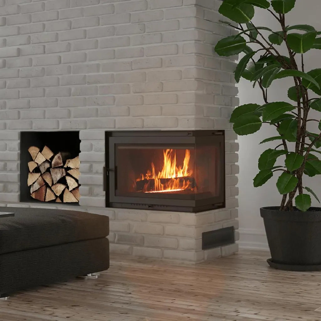 Kratki Simple Rechts 8 kW Eck-Kamineinsatz Ø 200 Zubehör (EEK A)