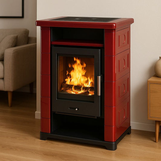 Wamsler Montafon Keramik bordeaux Kaminofen 7 kW (Dauerbrand)
