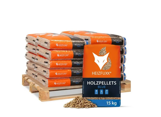 Heizfuxx Blue Holzpellets ENplus A1 Palette 450 kg – 30 Säcke à 15 kg