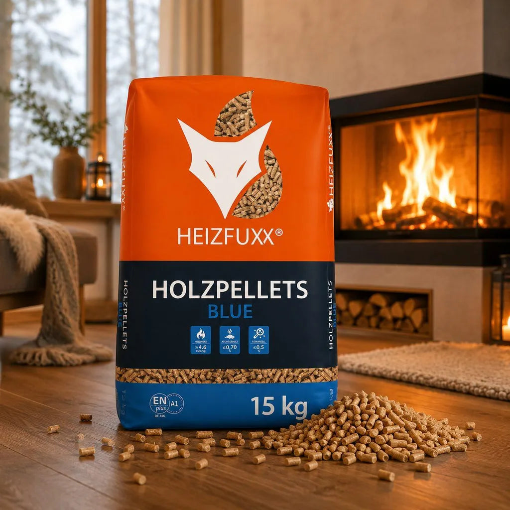 Heizfuxx Blue Holzpellets ENplus A1 Palette 450 kg – 30 Säcke à 15 kg